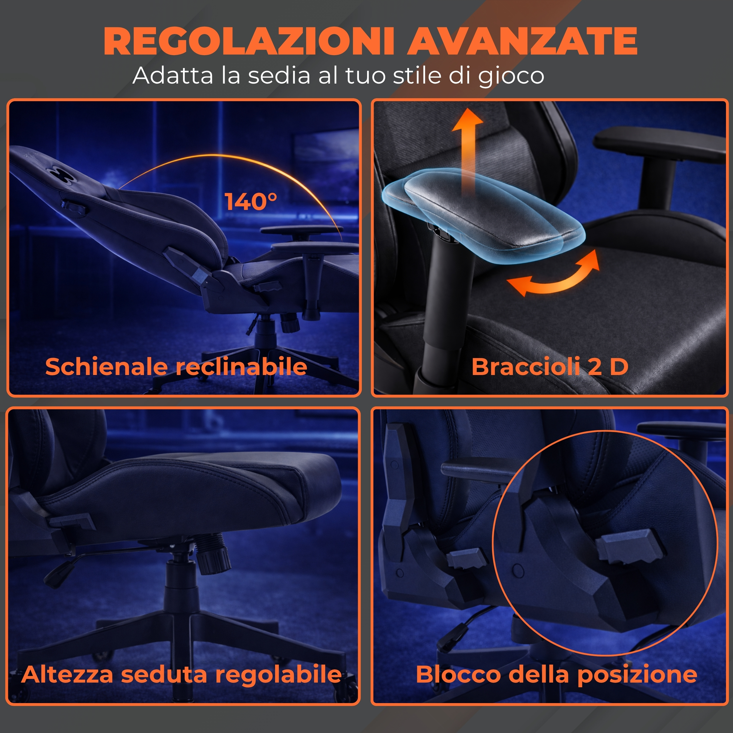 "Gaming Platform" Sedia Gaming Ergonomica - immagine 16