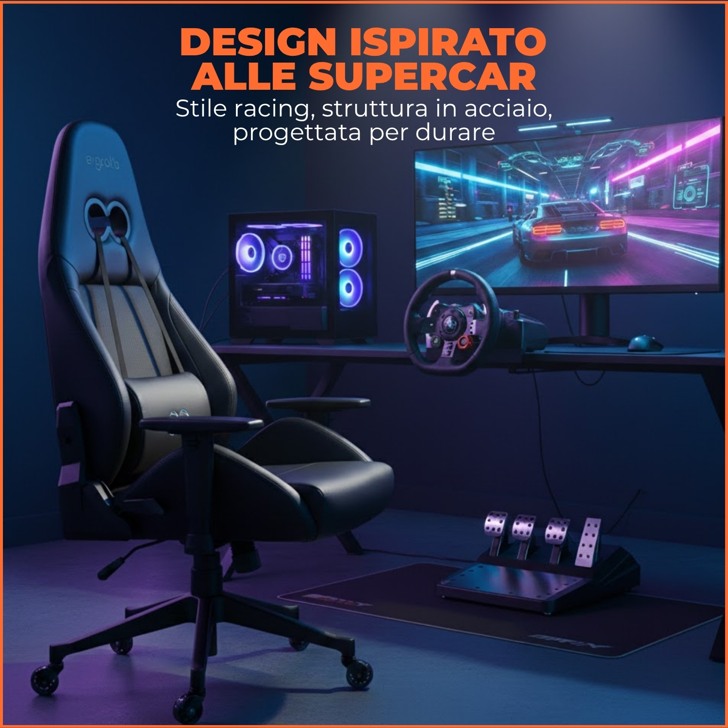 "Gaming Platform" Sedia Gaming Ergonomica - immagine 12