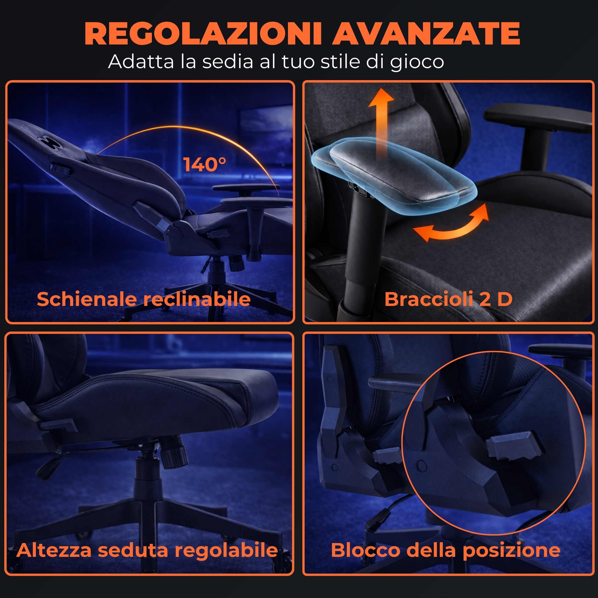 "Gaming Platform" Sedia Gaming Ergonomica - immagine 4